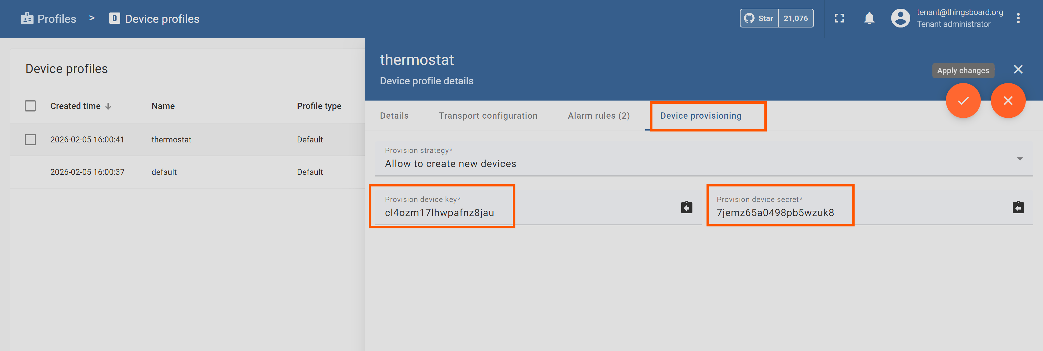 Self-provisioning credentials