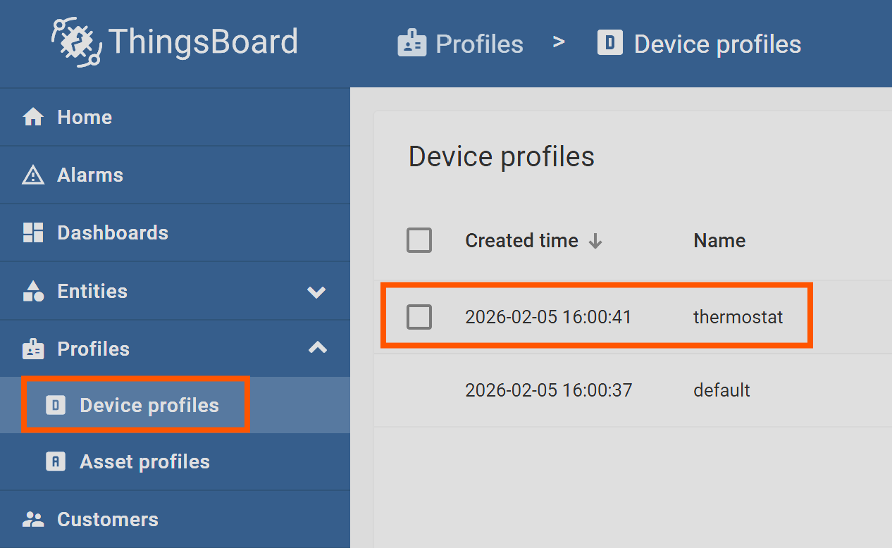 "Thermostat" device profile